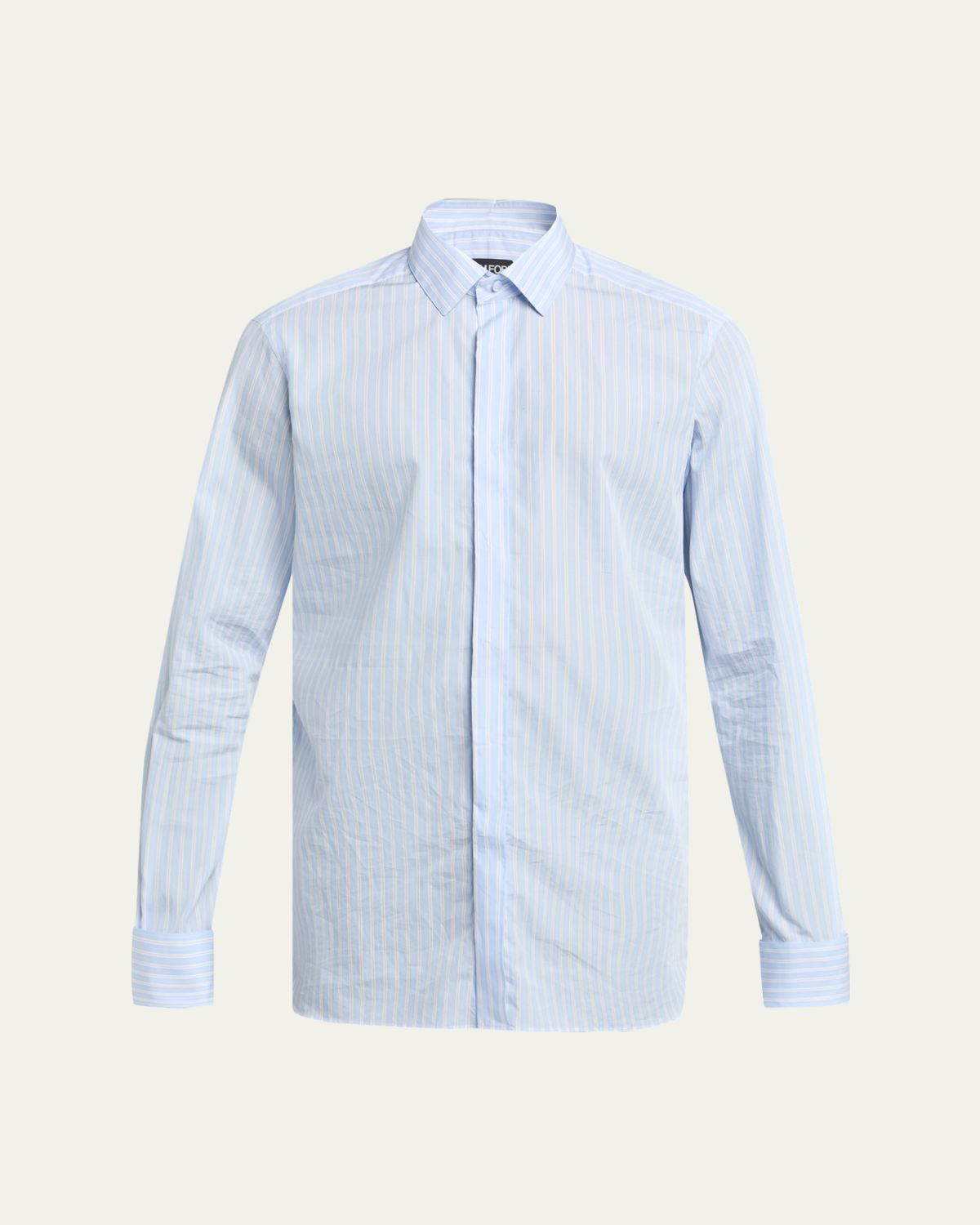 TOM FORD Men 's Cotton Multi-Stripe French Cuff Sport Shirt