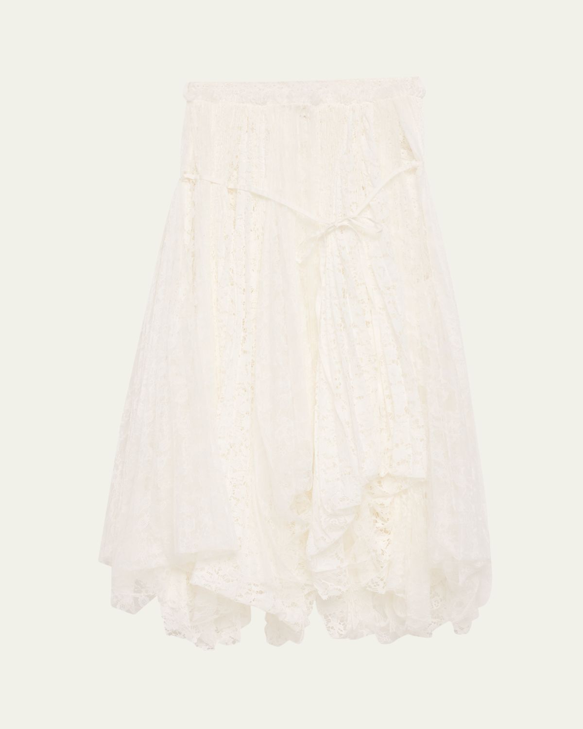 JW Anderson Mixed Lace Asymmetric Midi Skirt