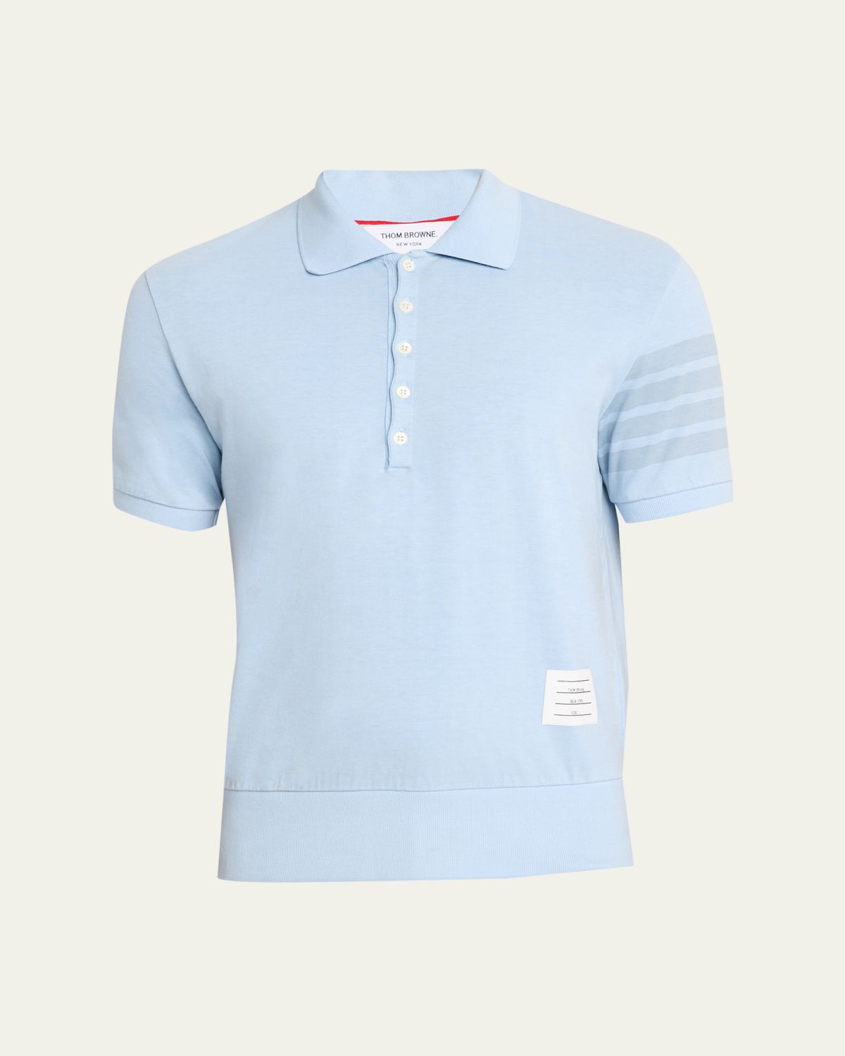 Thom Browne Men 's Garment Dyed Jersey 4-Bar Polo Shirt