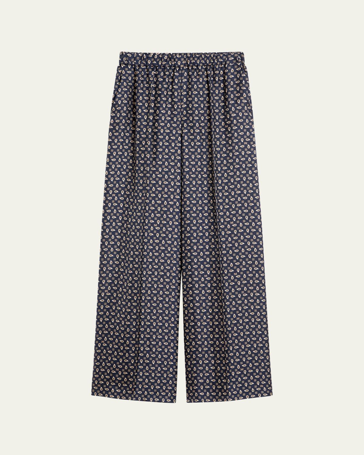 Max Mara Printed Wide-Leg Silk Trousers