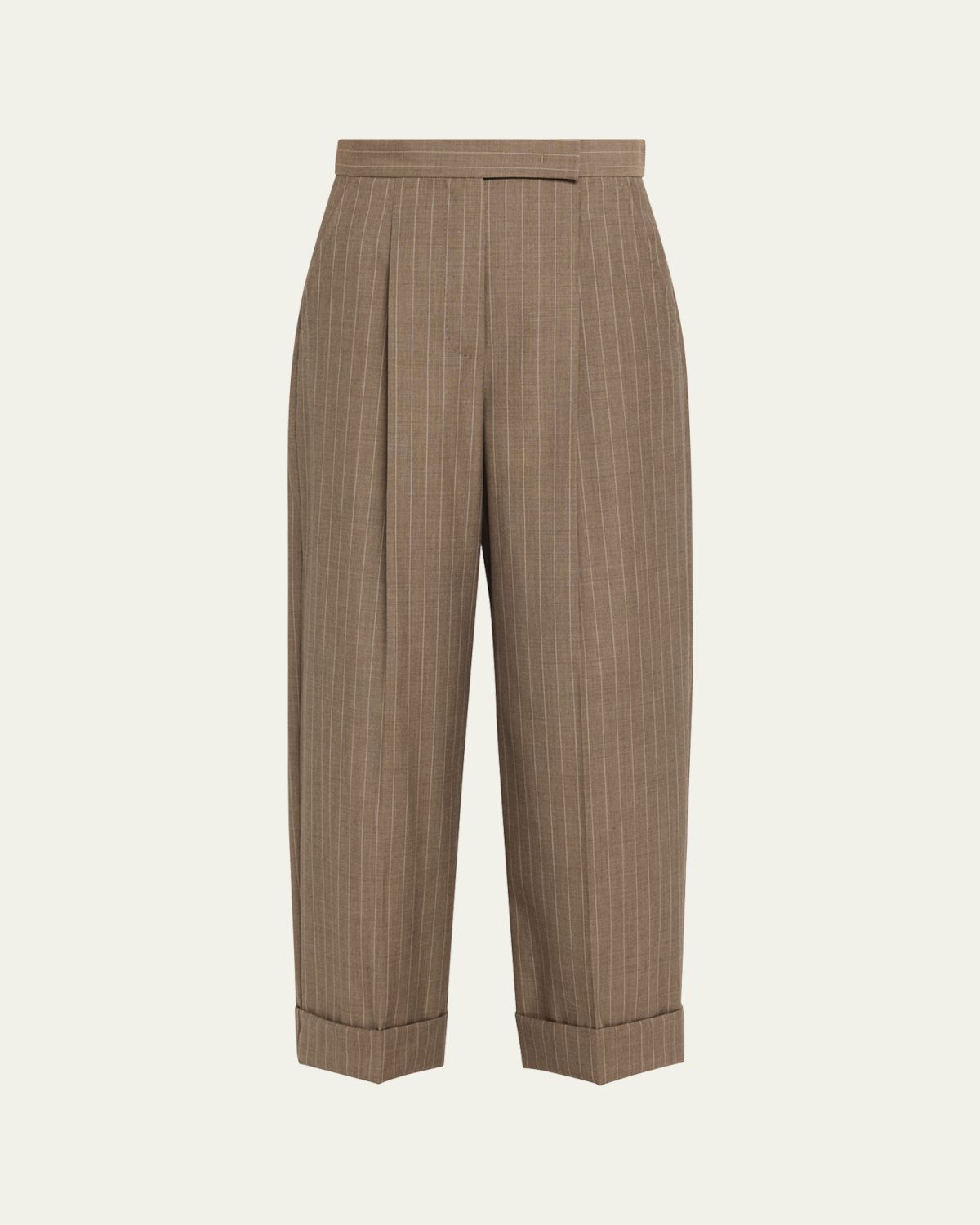 Max Mara Cropped Pinstripe Virgin Wool Pants