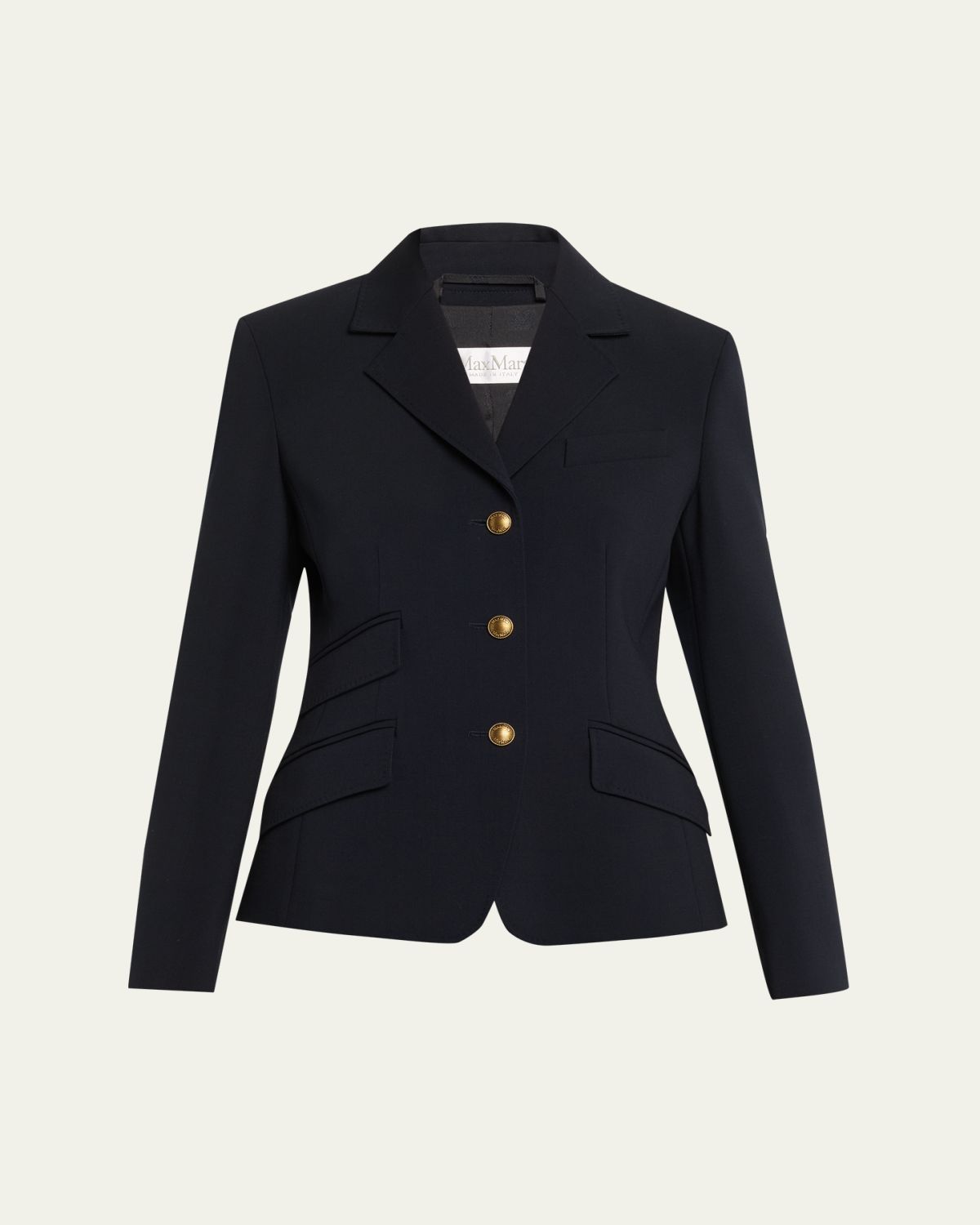 Max Mara Single-Breasted Stretch Wool Jacket