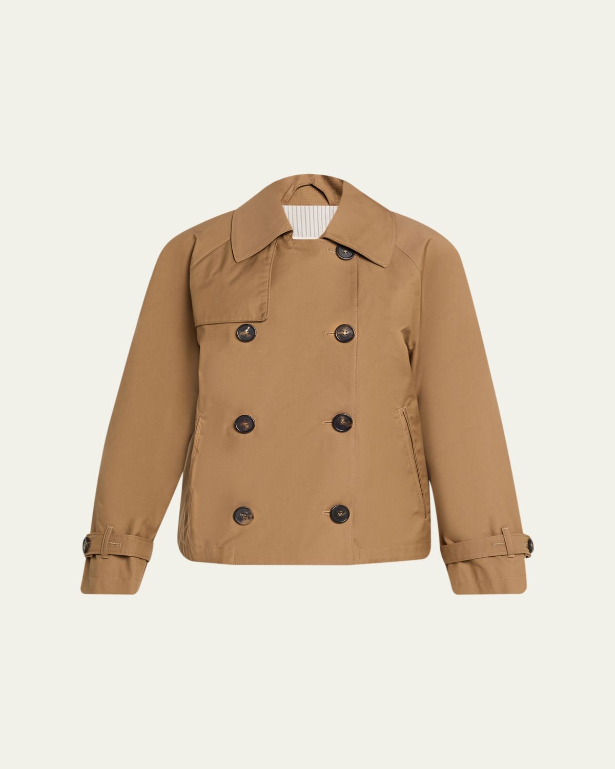 Max Mara Tesoro Short Water-Repellent Twill Trench Coat | Thumbnail 6 Max Mara Tesoro Short Water-Repellent Twill Trench Coat | Thumbnail 6