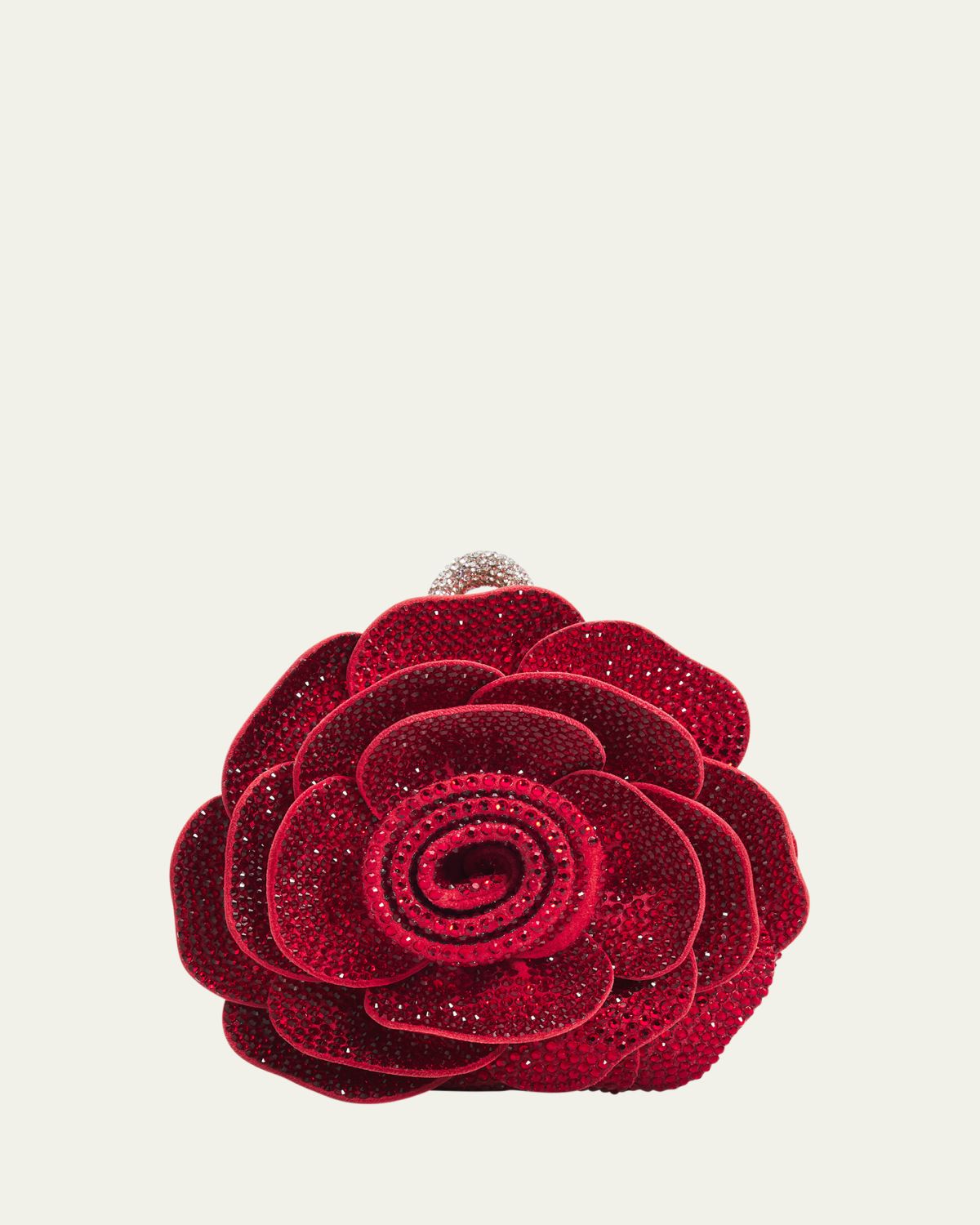 Judith Leiber Couture Crystal Soft Rose Clutch Bag