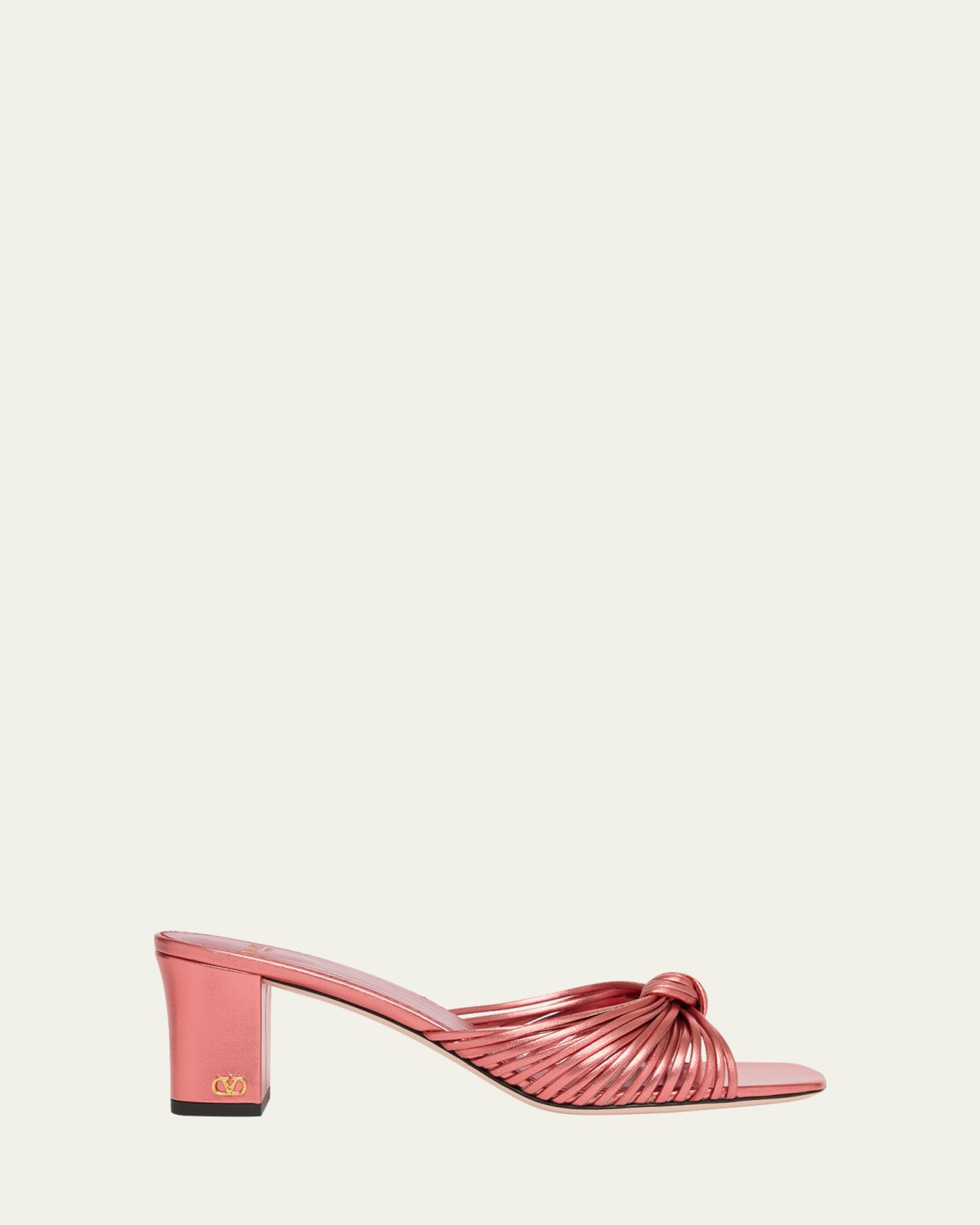 Valentino Garavani 60mm Metallic Nappa Leather Mule Sandals
