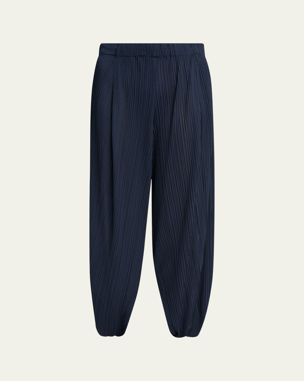 Giorgio Armani Plisse Balloon-Leg Split-Hem Trousers