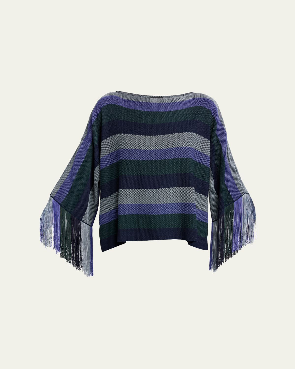 Giorgio Armani Striped Fringe Oversized Sweater
