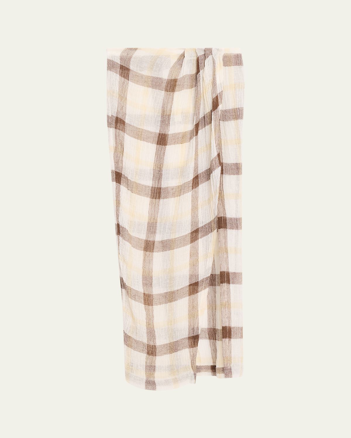Lisa Marie Fernandez Plaid Sarong Maxi Skirt