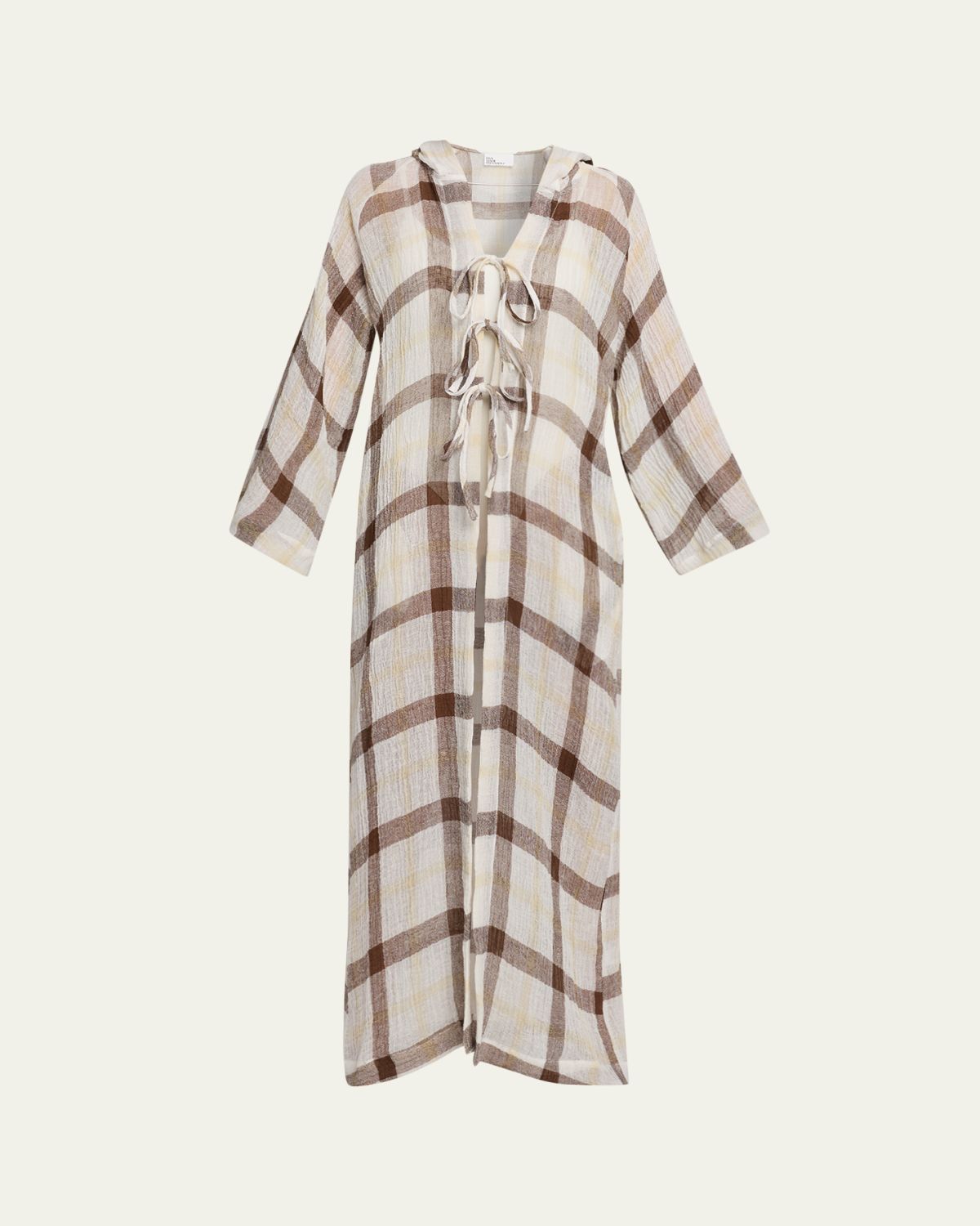 Lisa Marie Fernandez Plaid Maxi Beach Cape