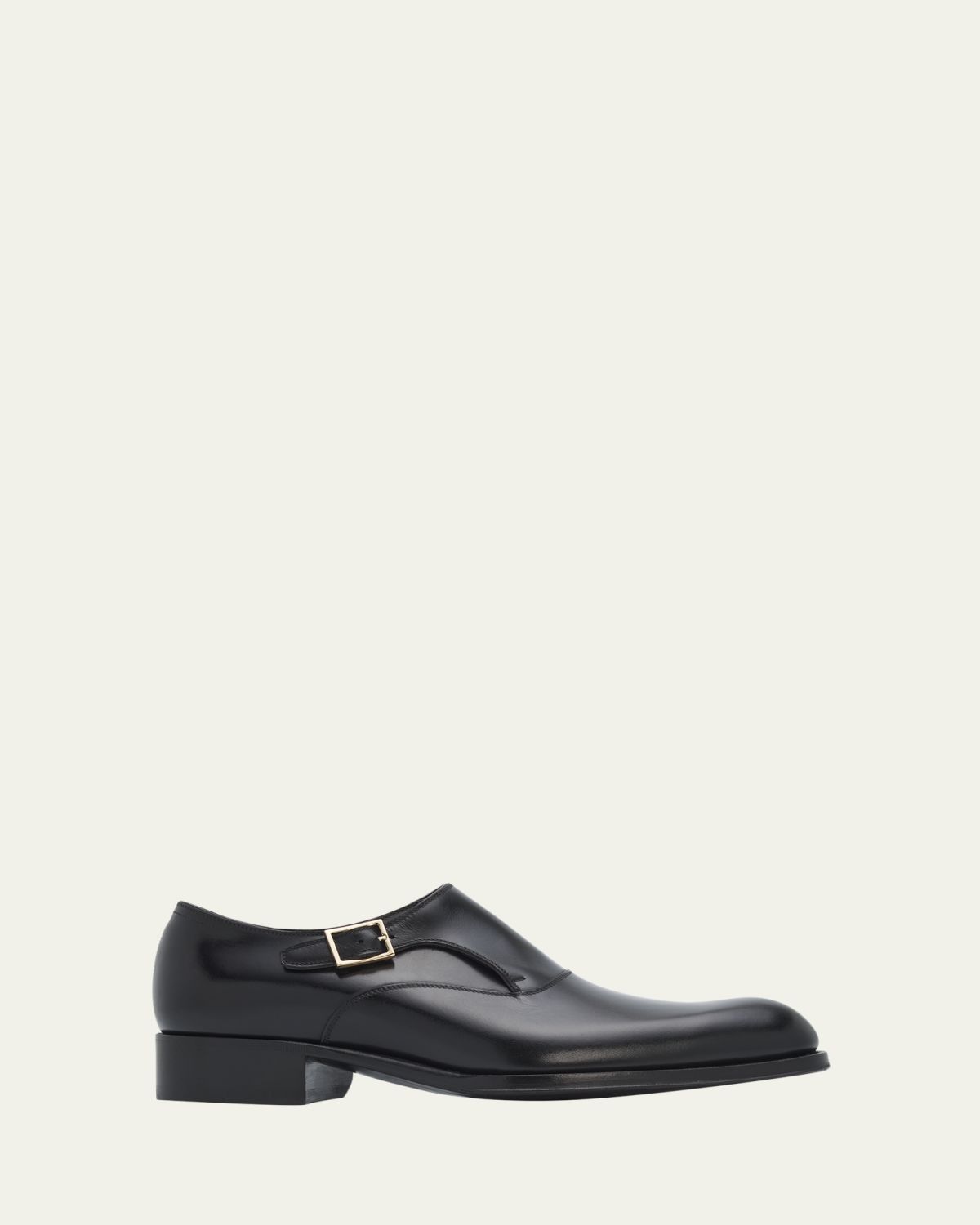 TOM FORD Men's Edgar Burnished Leather Monk-Strap Loafers