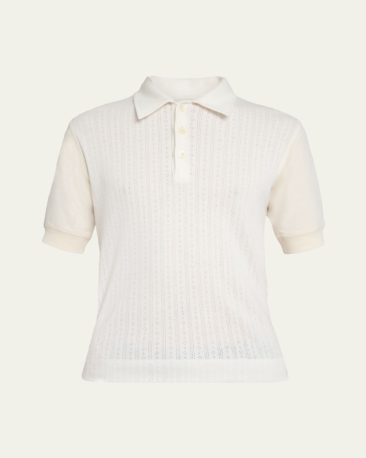 Dries Van Noten Men's Hettonio Pointelle Knit Cotton Polo Shirt | Thumbnail 6 Dries Van Noten Men's Hettonio Pointelle Knit Cotton Polo Shirt | Thumbnail 6