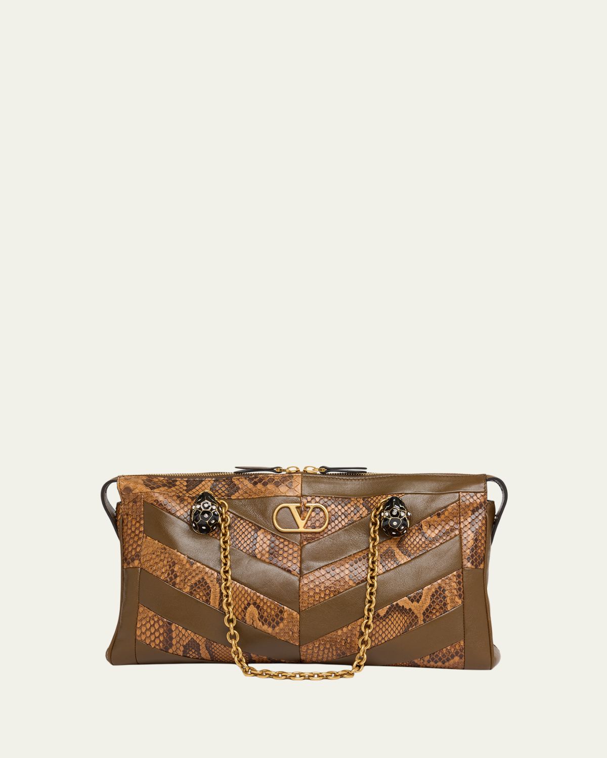 Valentino Garavani Panthea Medium Patchwork Chevron Shoulder Bag