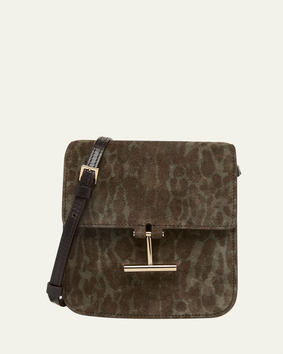TOM FORD Tara Mini Crossbody Bag in Ocelot-Printed Suede