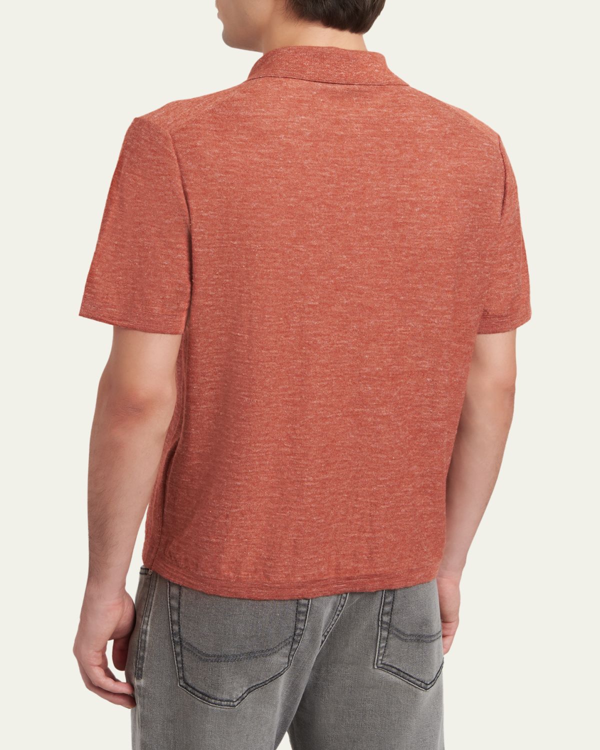 Brioni Men's Heathered Cashmere/Silk-Blend Polo Shirt | Thumbnail 3 Brioni Men's Heathered Cashmere/Silk-Blend Polo Shirt | Thumbnail 3