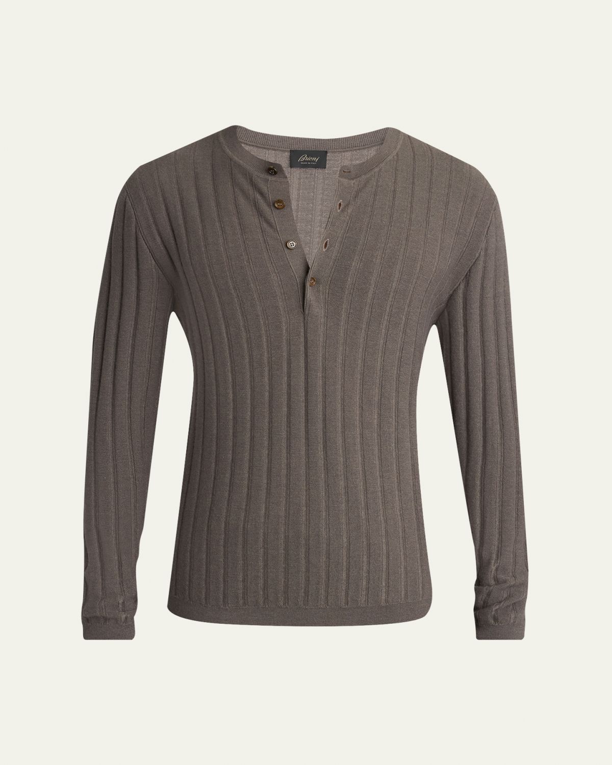 Brioni Men's Cashmere/Silk Henley Sweater