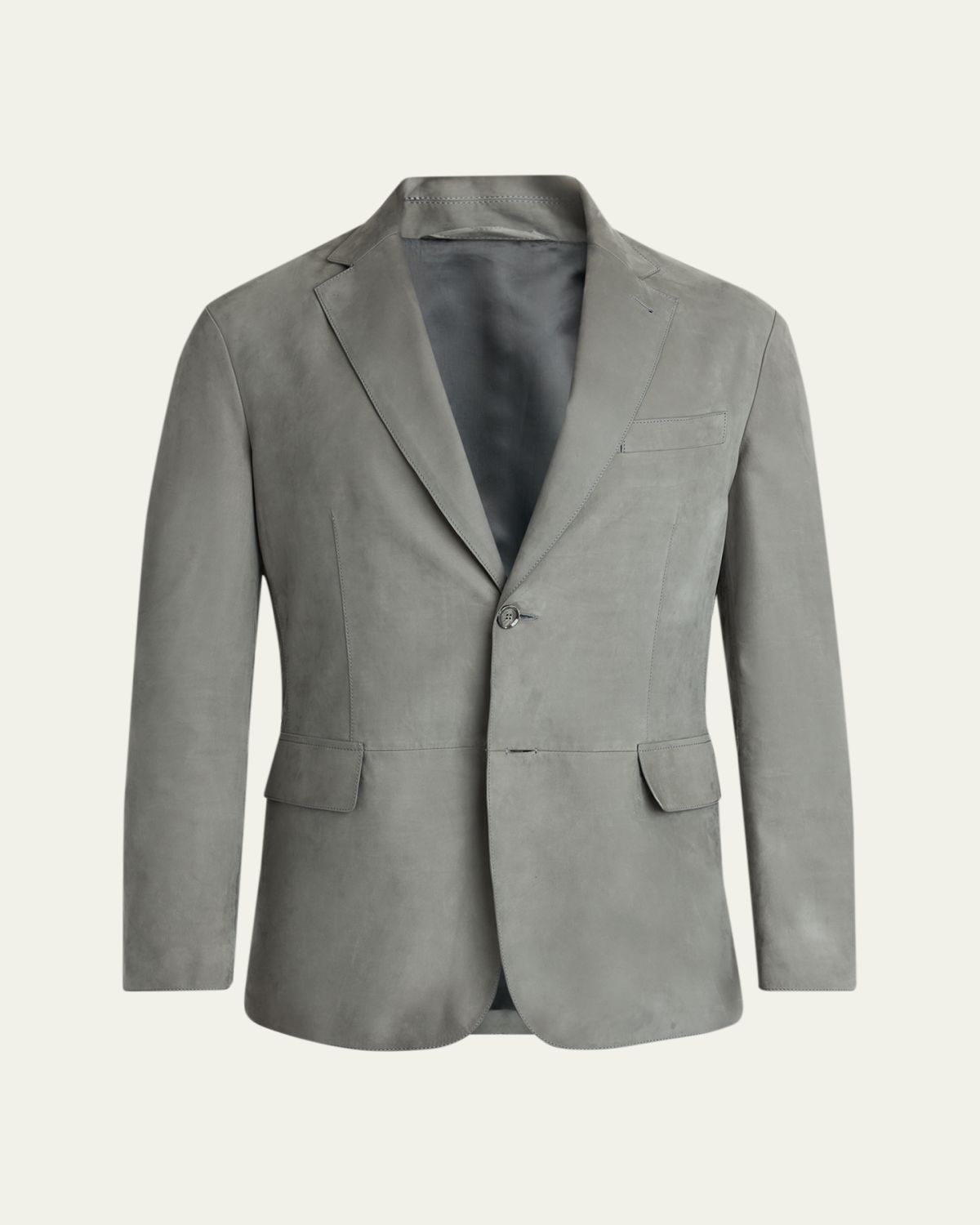 Brioni Men's Monti Nubuck Leather Single-Breasted Blazer