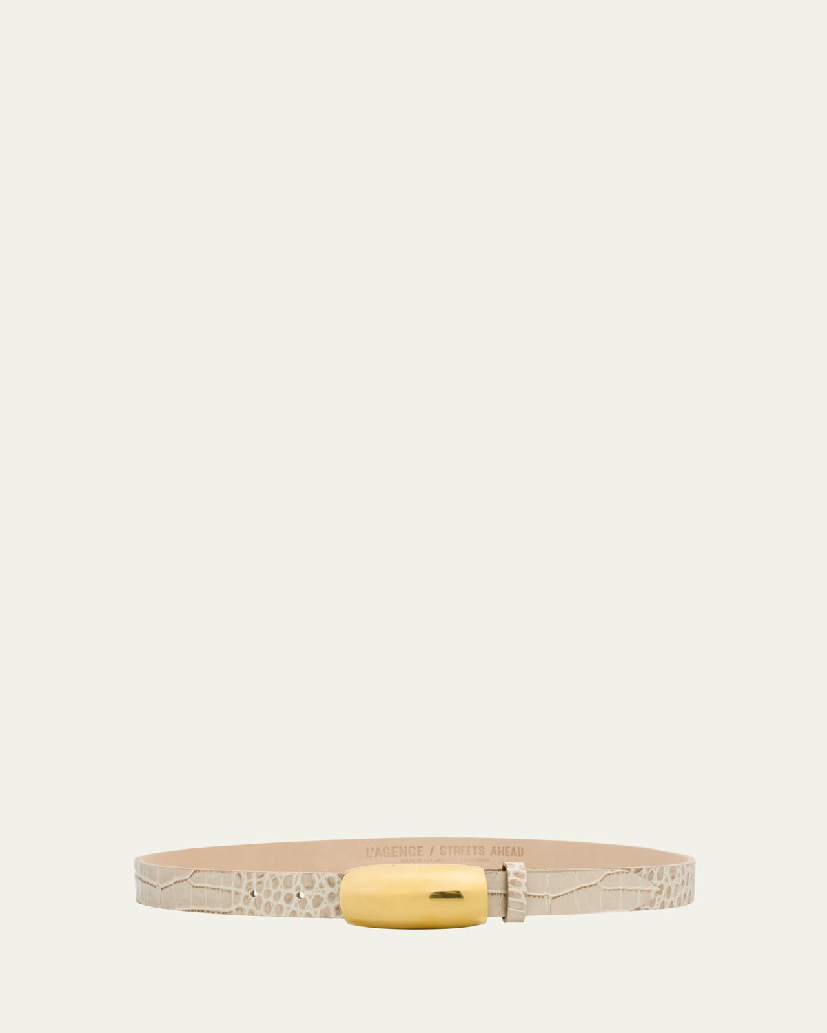 L'Agence Marlowe Croc-Embossed Leather Belt