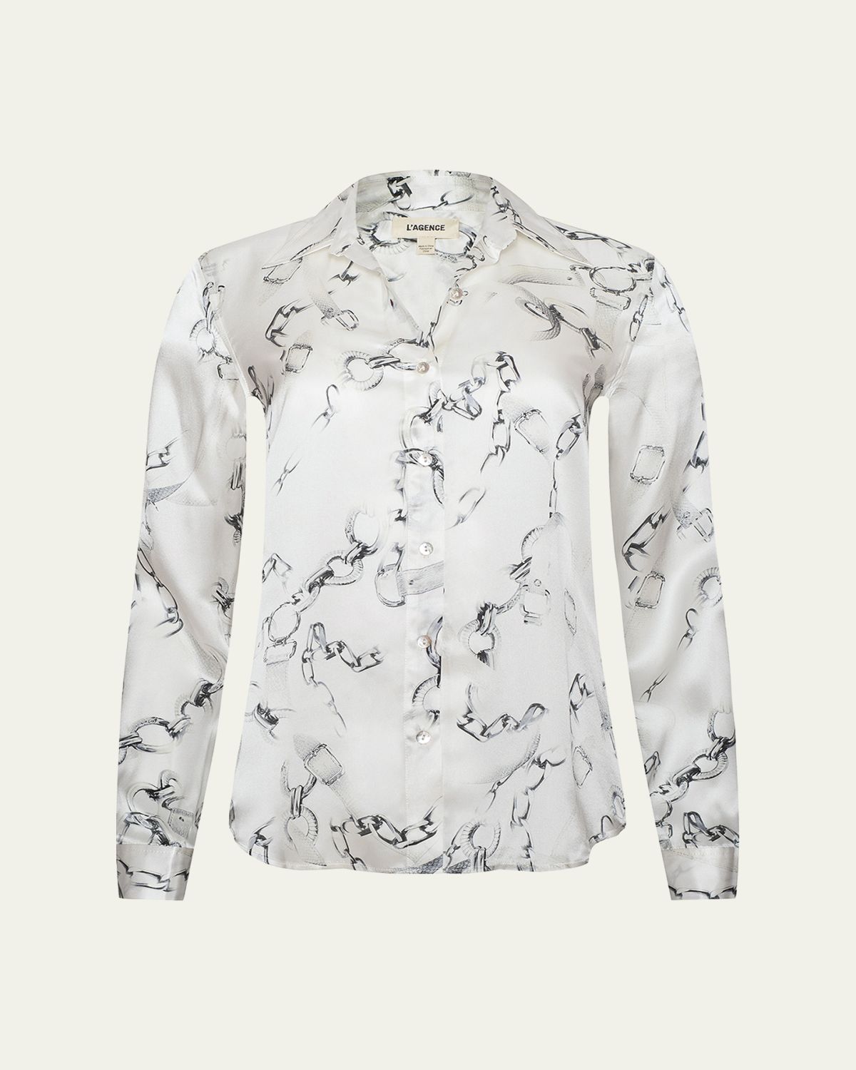 L 'Agence Multi Mix Chain Dani Silk Blouse