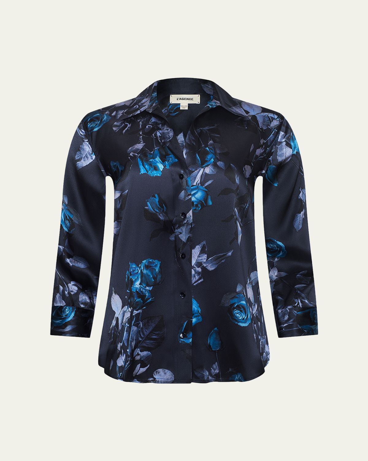 L 'Agence Dani Silk Button-Front Blouse