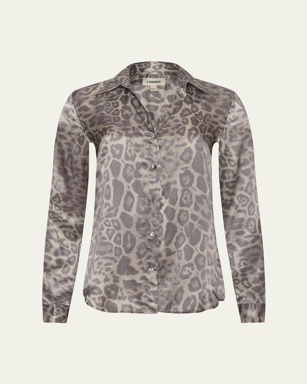 L 'Agence Leopard Tyler Silk Blouse