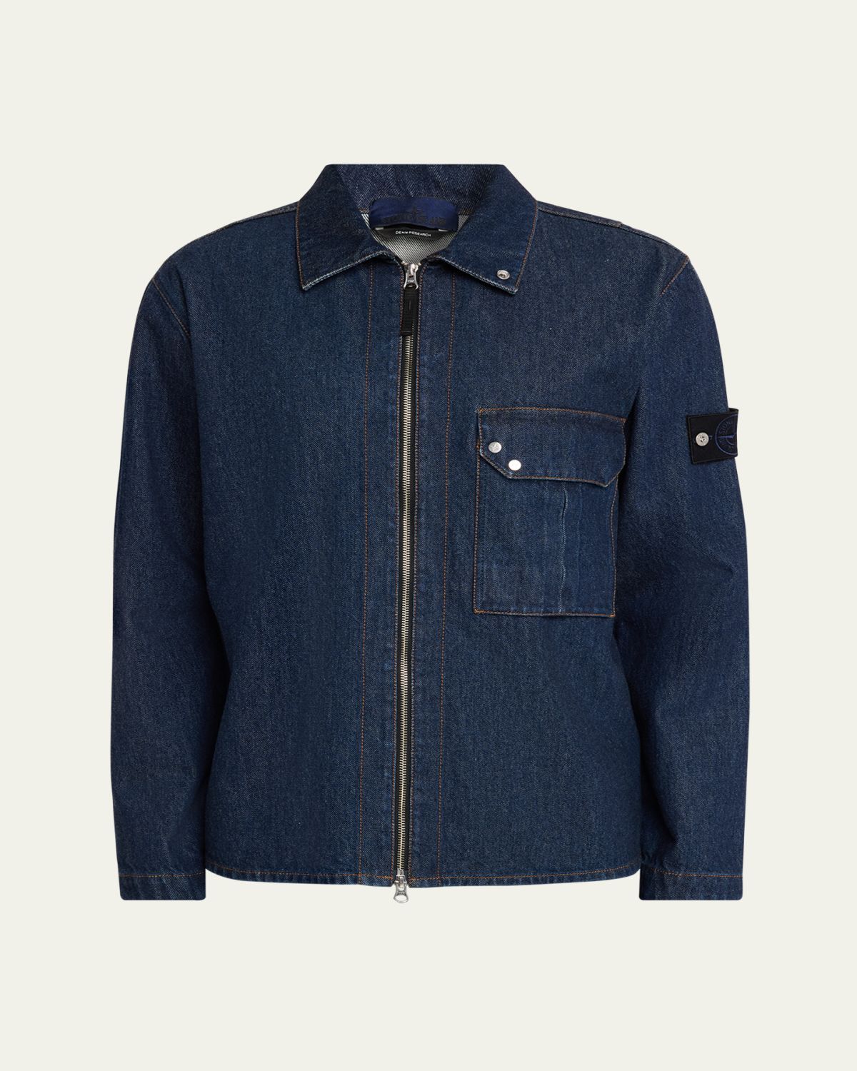 Stone Island Men's Denim Full-Zip Shirt Jacket