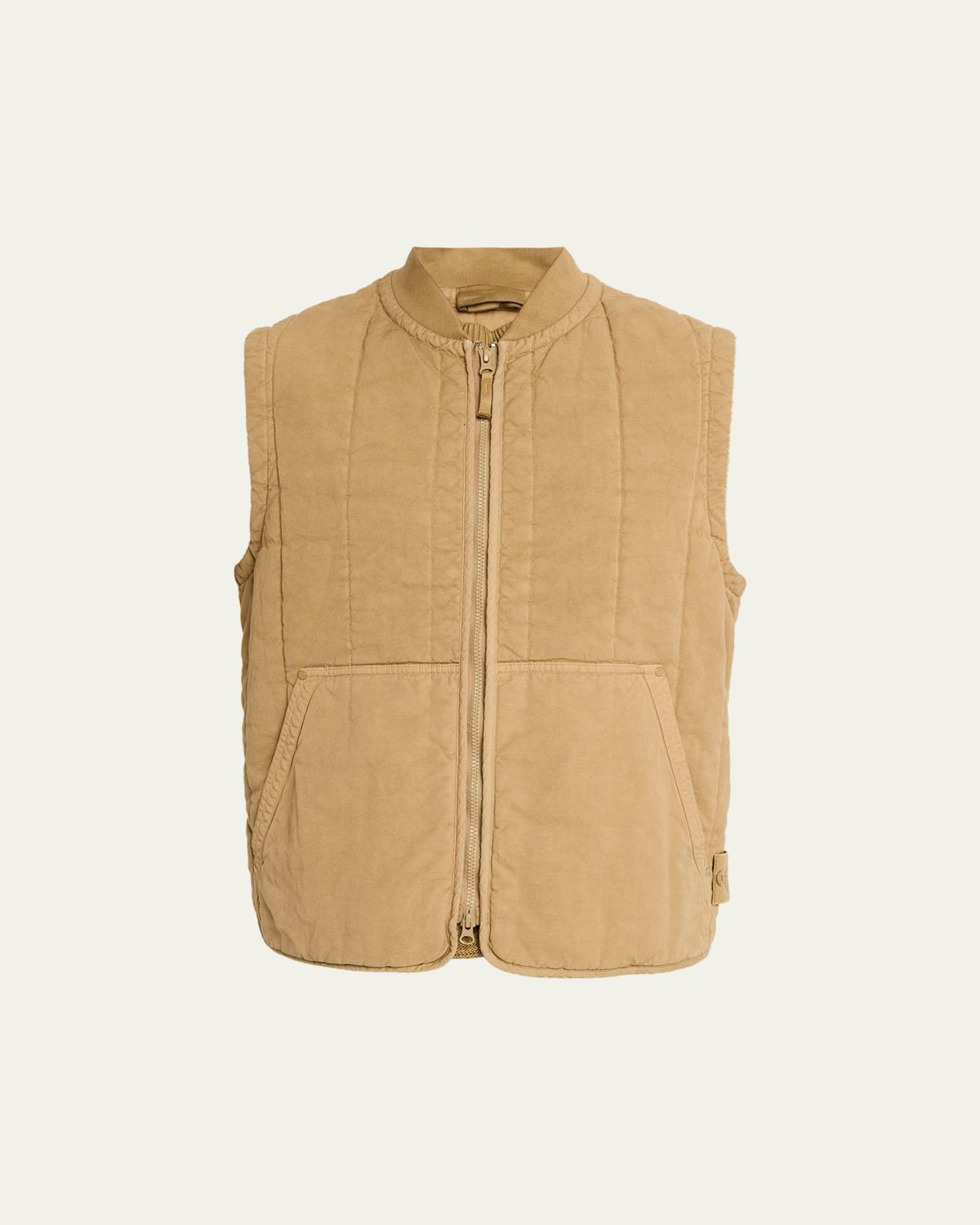 Stone Island Men's Cotton and Flax Full-Zip Vest