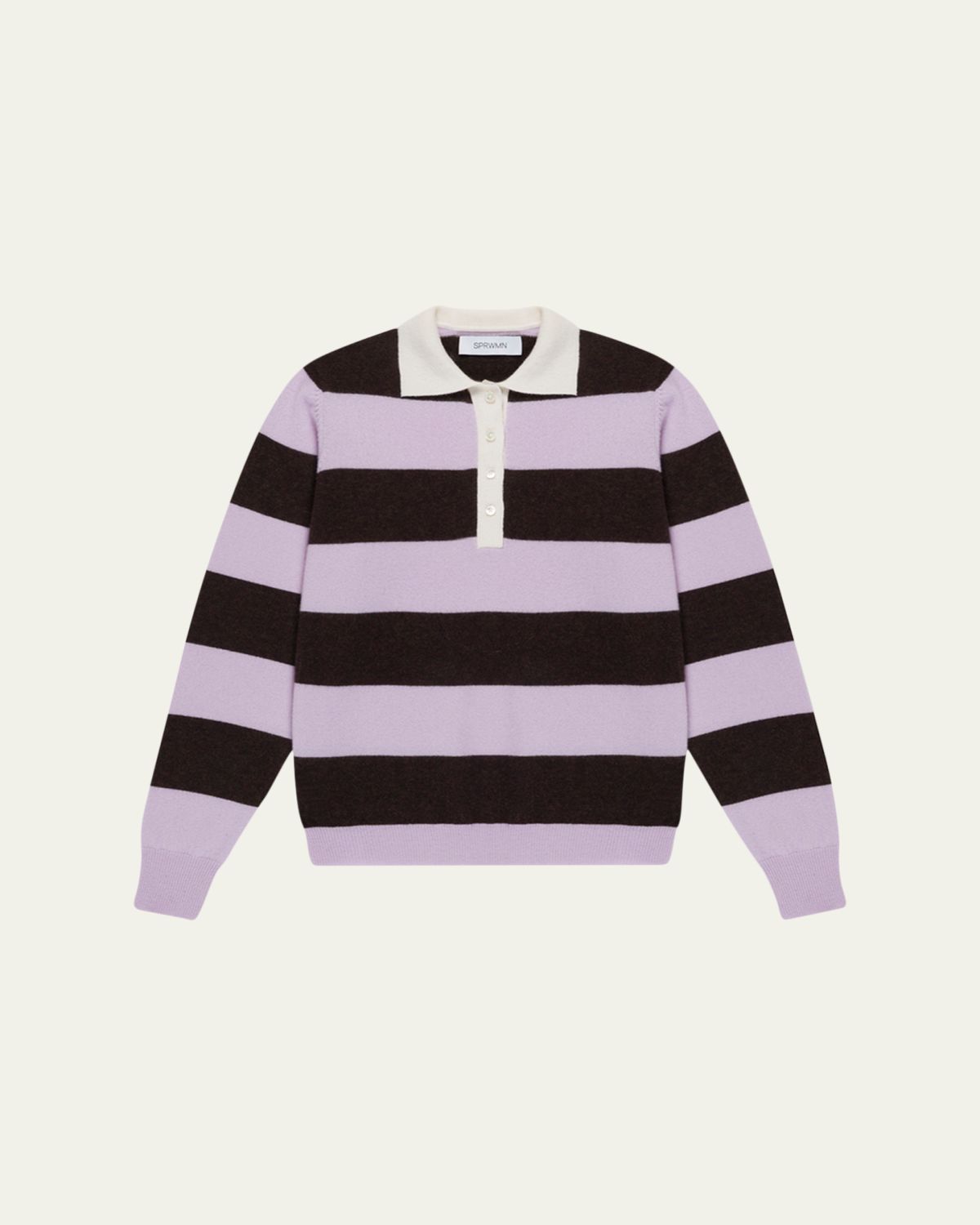 SPRWMN Striped Cashmere Polo Sweater