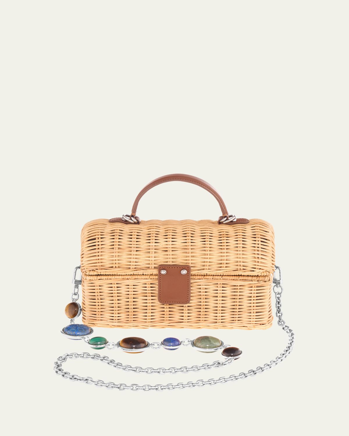 Judith Leiber Couture Isla Rattan Basket Top-Handle Bag