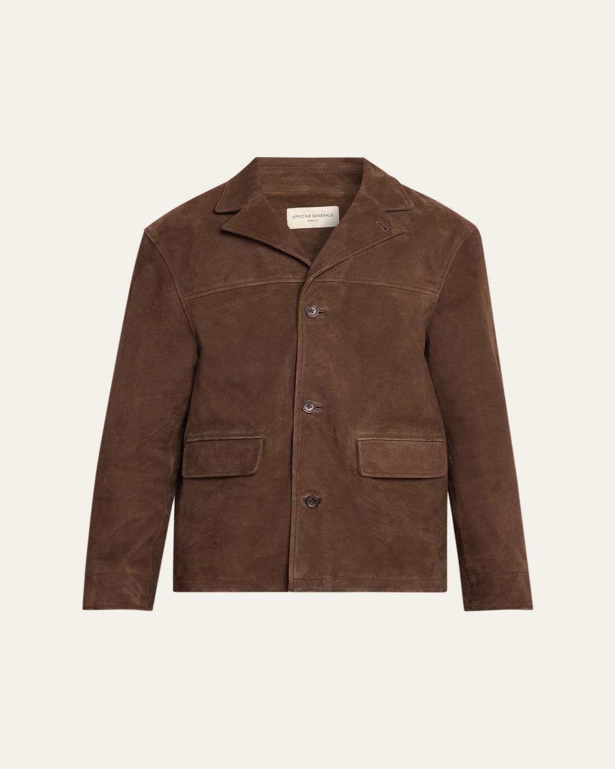 Officine Generale Suede Button-Front Jacket