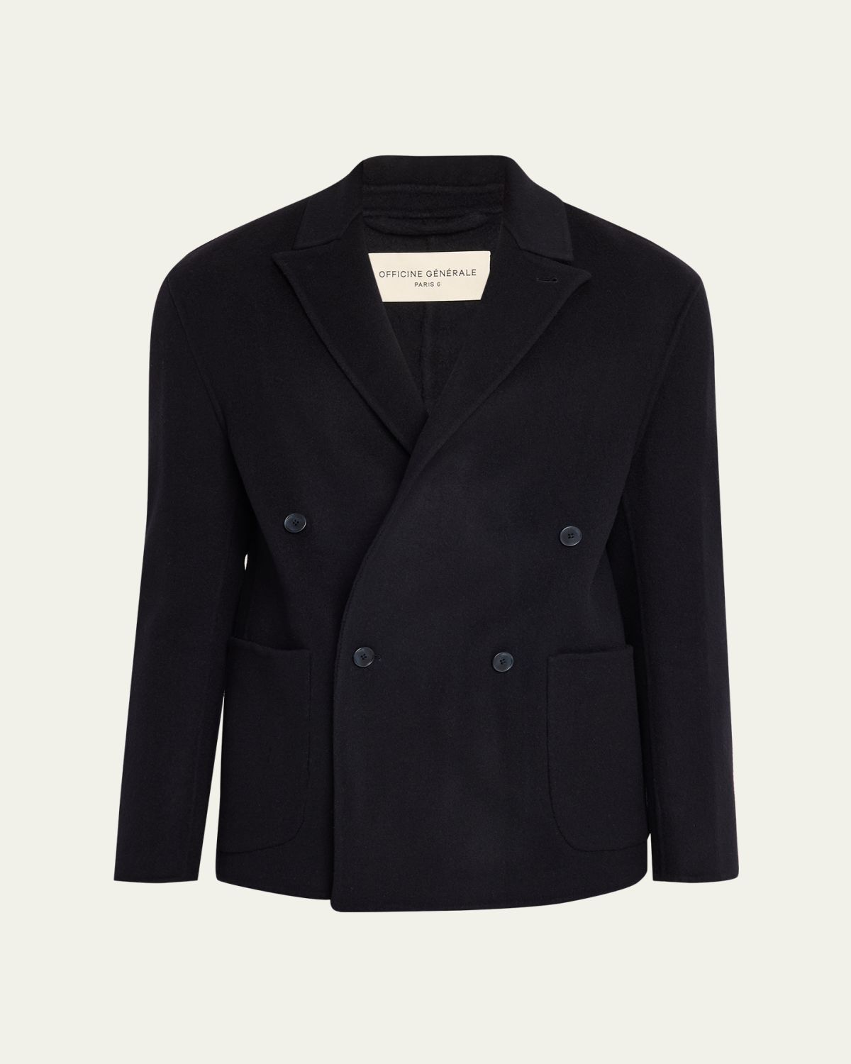 Officine Generale Men 's Dark Navy Double-Breasted Wool Maxwell Sport Jacket