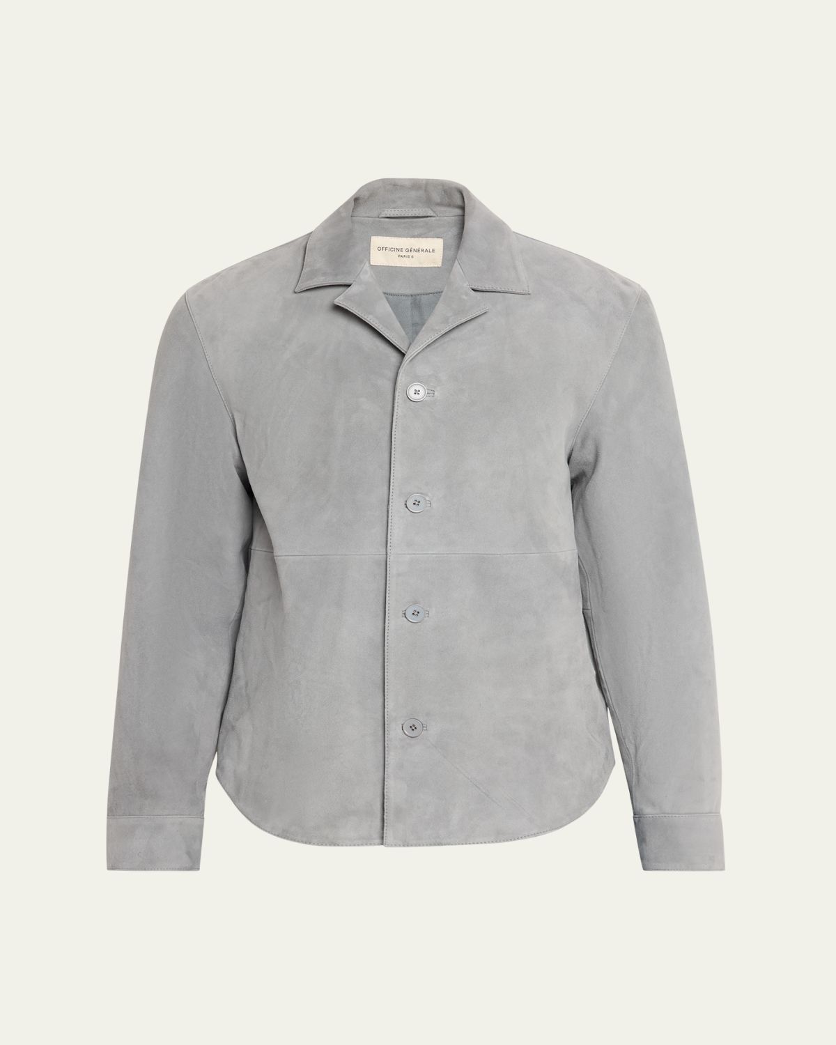 Officine Generale Men 's Grey Suede Julien Overshirt