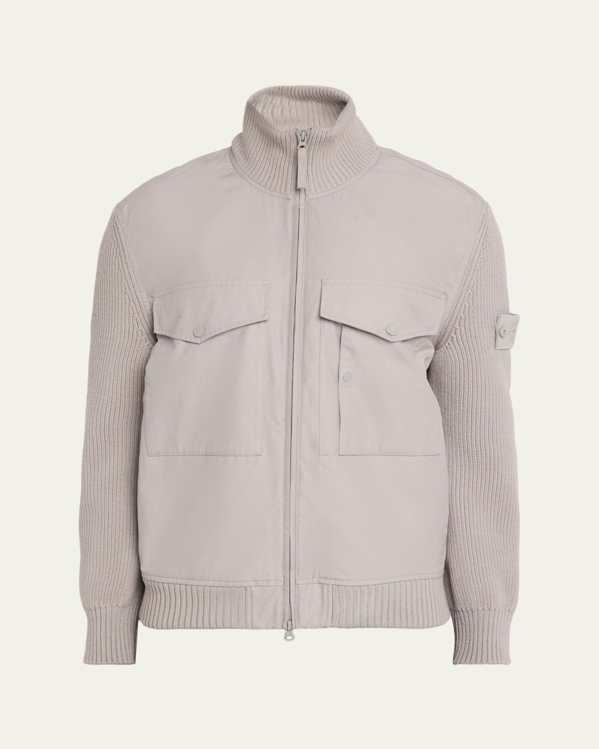 Stone Island Men's Wool and Cotton Hybrid Knit Blouson