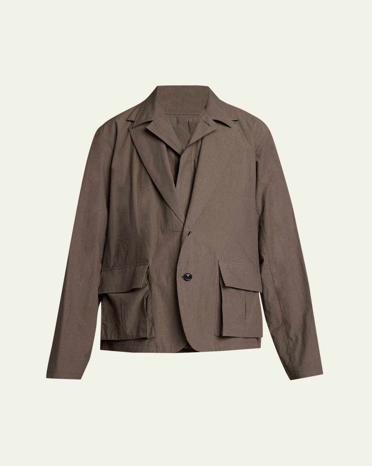 SACAI Men's Cotton Layered Shirt Jacket