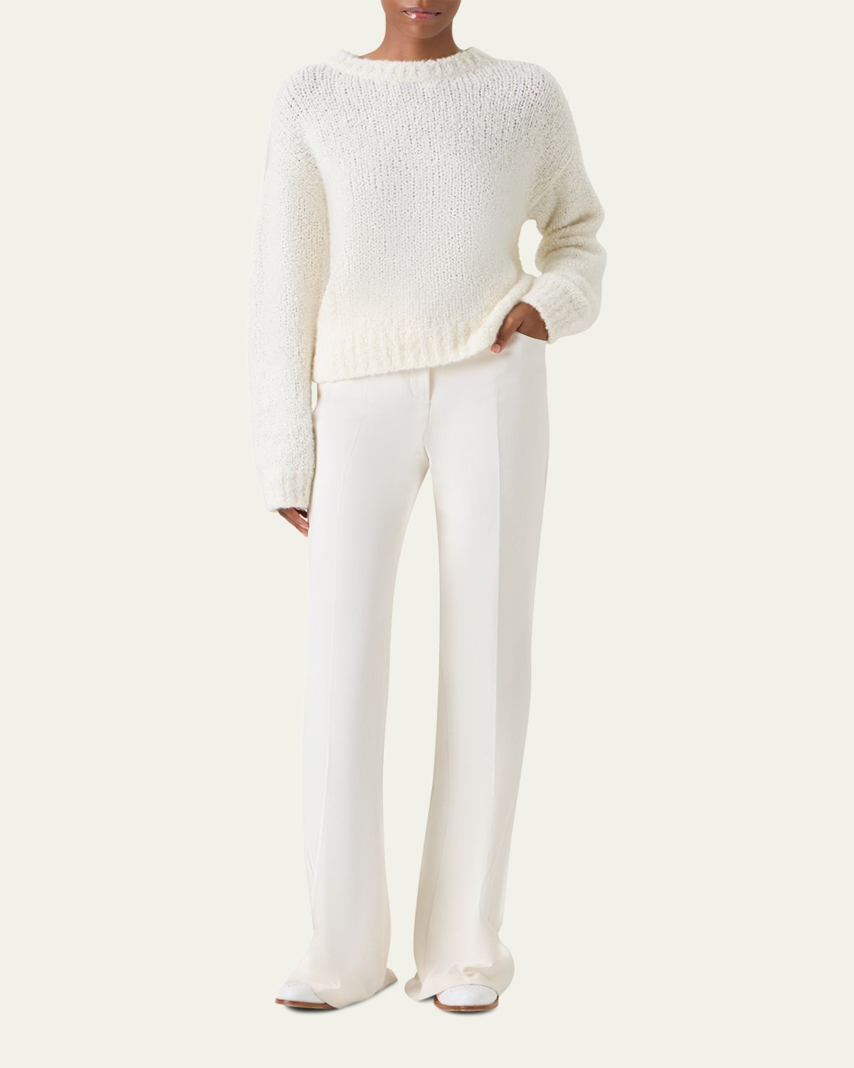 Akris Cashmere-Silk Boucle Knit Sweater | Thumbnail 2