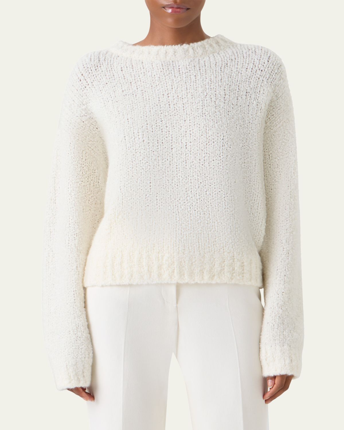 Akris Cashmere-Silk Boucle Knit Sweater | Thumbnail 4