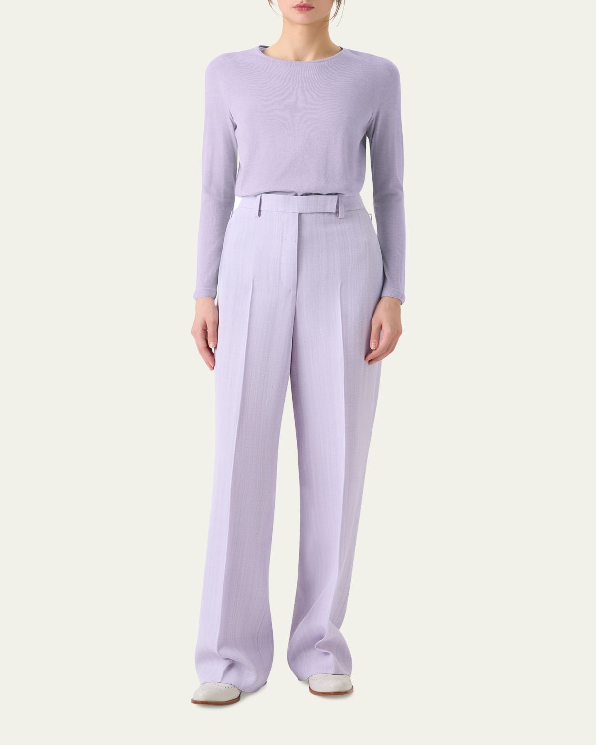 Akris Cashmere-Silk Fine Gauge Knit Sweater | Thumbnail 2 Akris Cashmere-Silk Fine Gauge Knit Sweater | Thumbnail 2