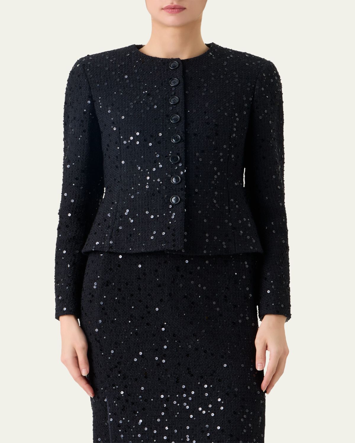 Akris Kelis Sequined Tweed Jacket | Thumbnail 4 Akris Kelis Sequined Tweed Jacket | Thumbnail 4