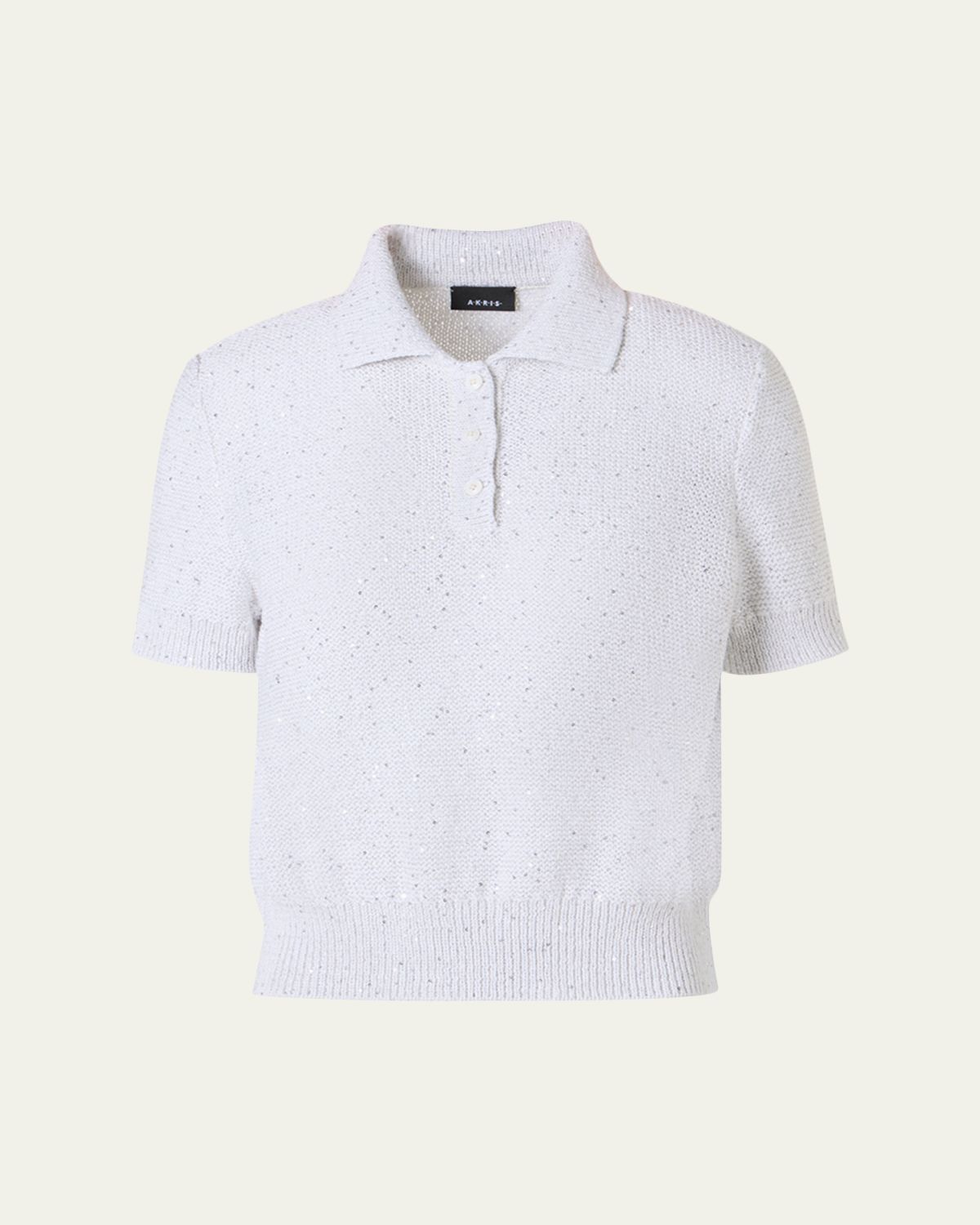 Akris Micro Sequined Short Knit Sweater