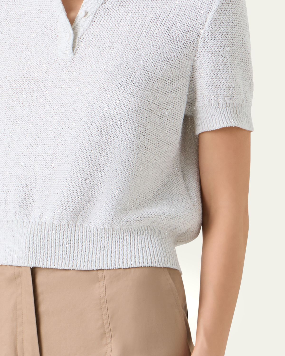 Akris Micro Sequined Short Knit Sweater | Thumbnail 5
