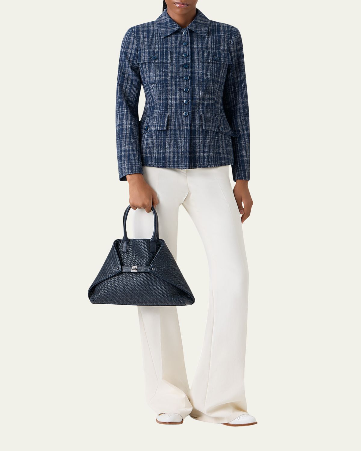 Akris Delia Buttoned Tweed Jacket | Thumbnail 2 Akris Delia Buttoned Tweed Jacket | Thumbnail 2