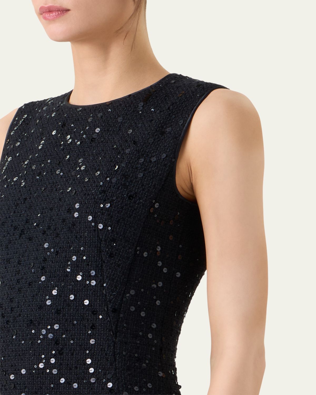 Akris Sequined Tweed Midi Sheath Dress | Thumbnail 5 Akris Sequined Tweed Midi Sheath Dress | Thumbnail 5