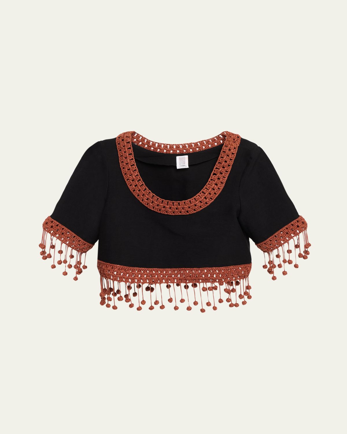 Rosie Assoulin Return of the Mac(rame) Crop Top