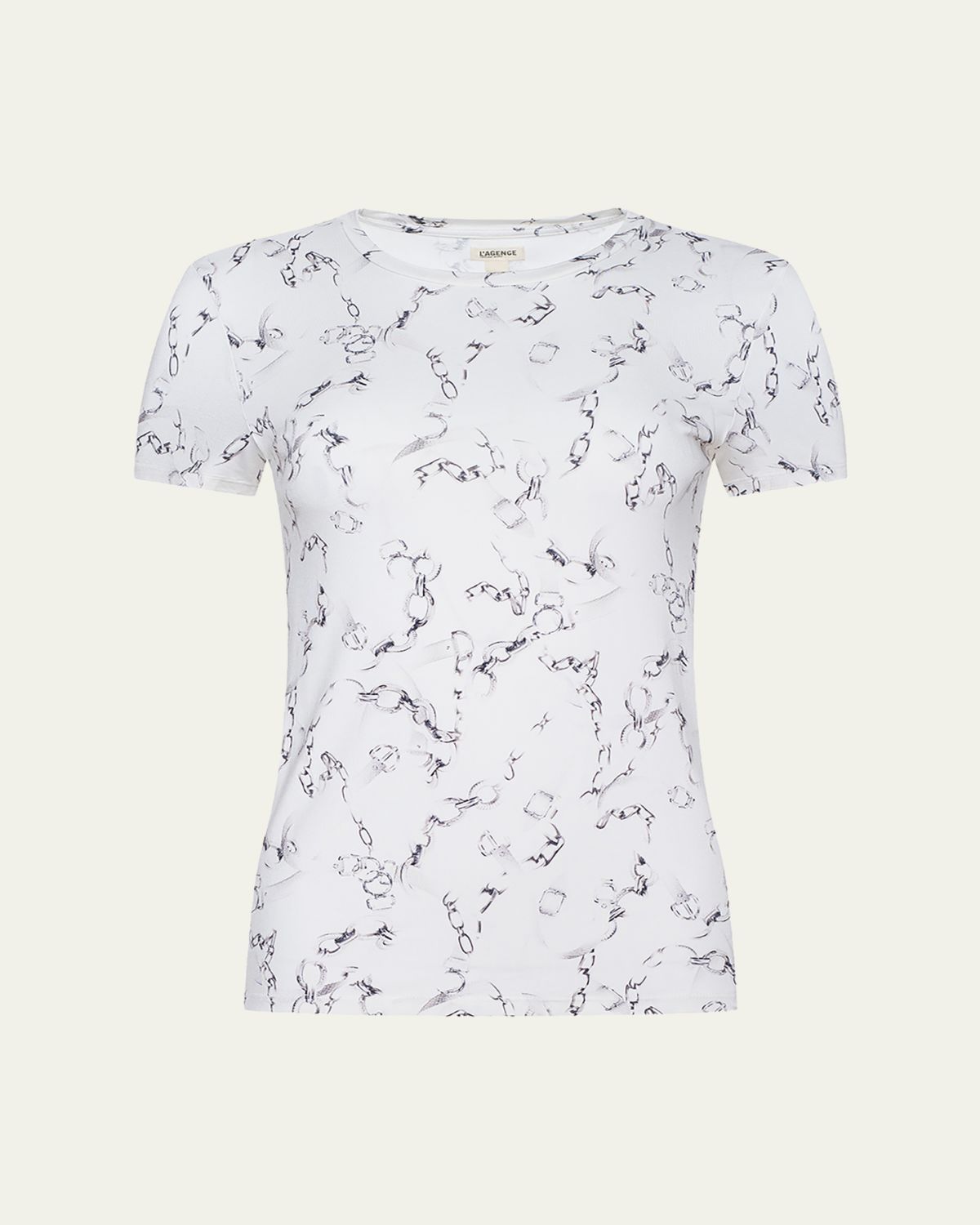 L 'Agence Ressi Short-Sleeve Chain Tee