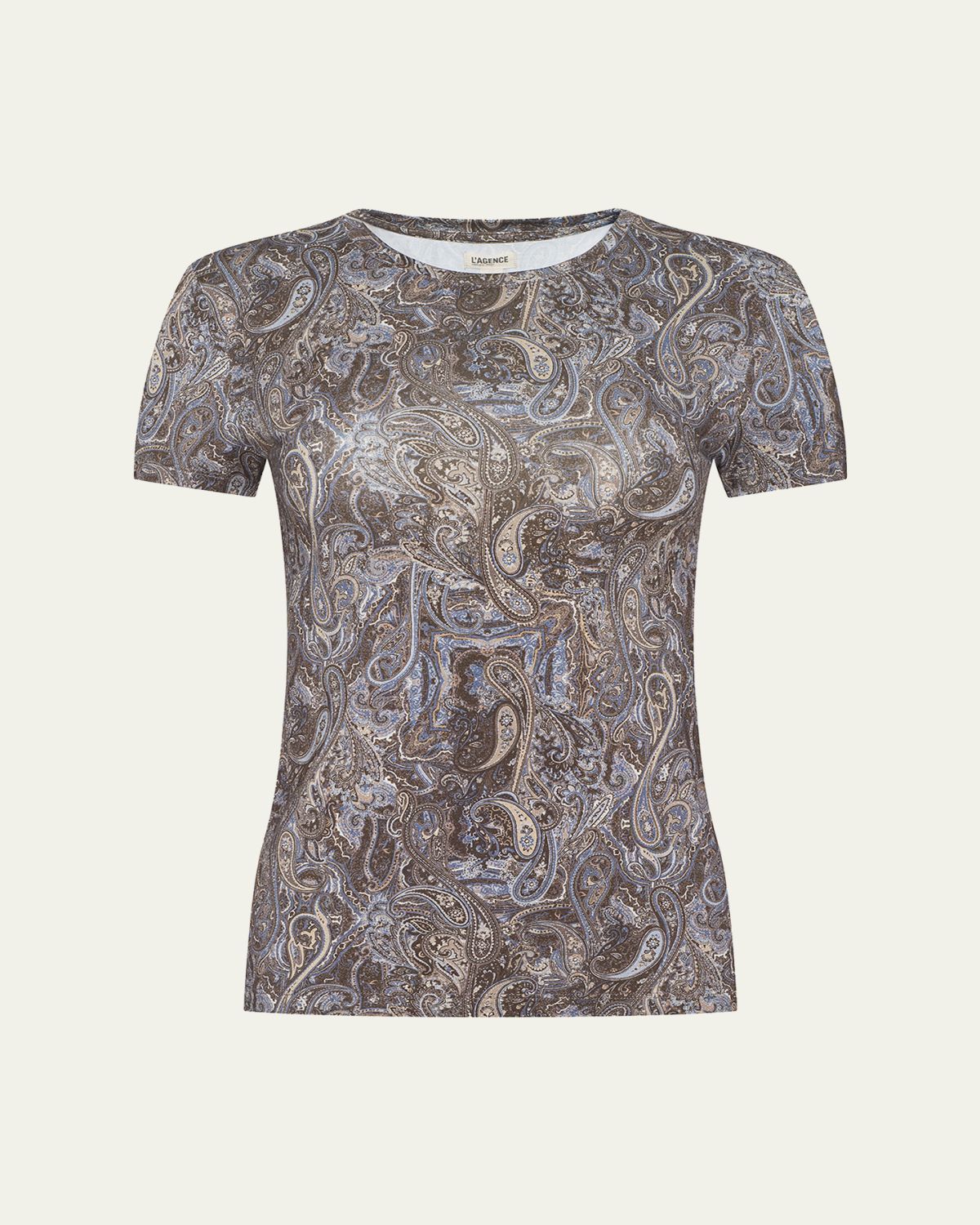L 'Agence Ressi Short-Sleeve Paisley Tee