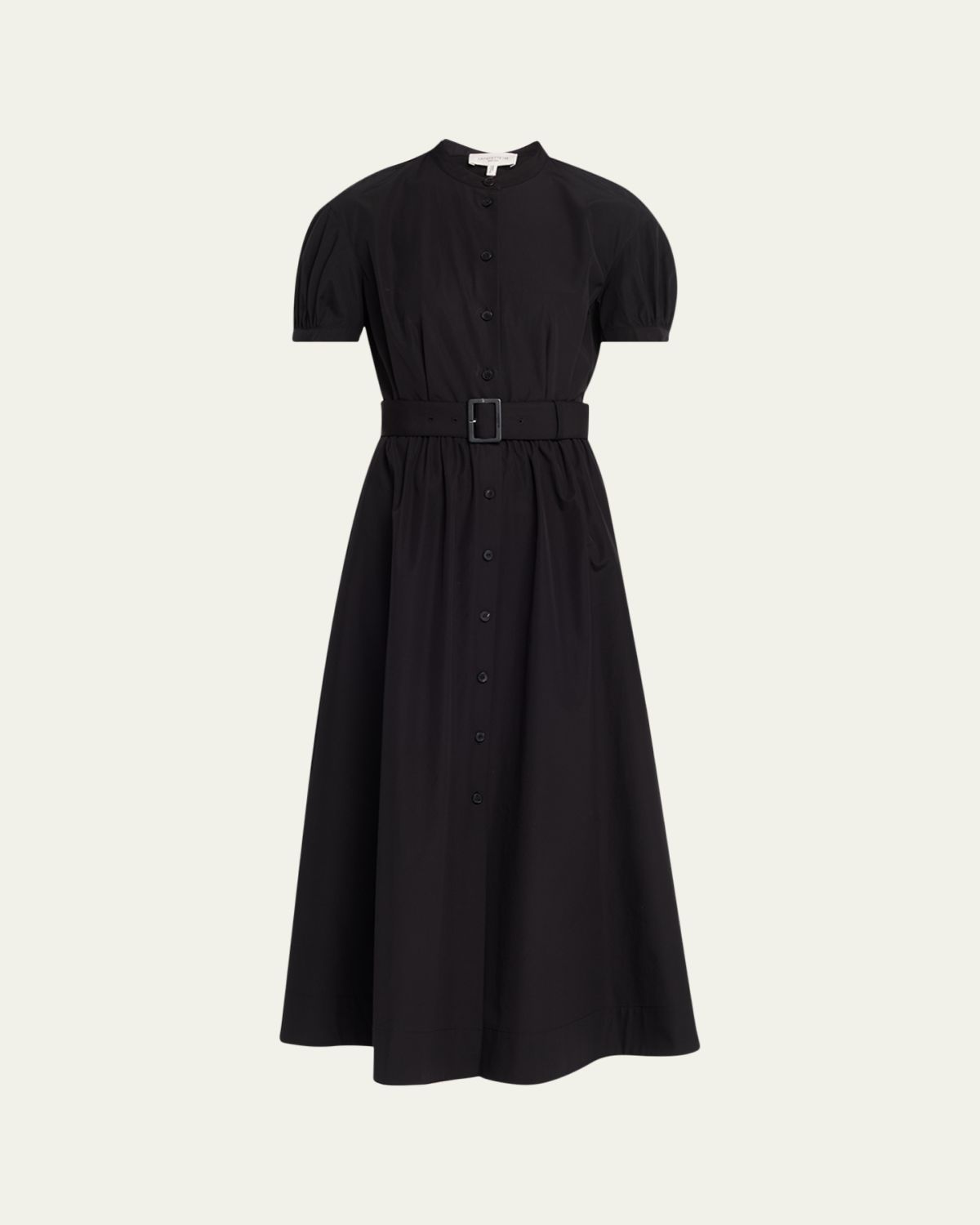 Lafayette 148 New York Puff-Sleeve Organic Cotton Poplin Midi Dress