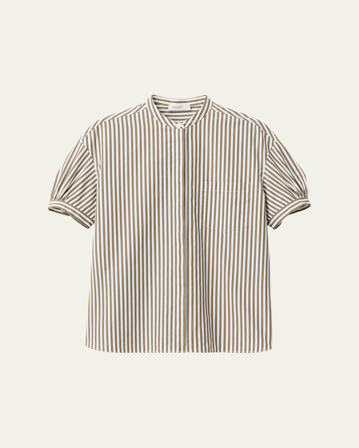 Lafayette 148 New York Stripe Poplin Puff-Sleeve Shirt | Thumbnail 5 Lafayette 148 New York Stripe Poplin Puff-Sleeve Shirt | Thumbnail 5