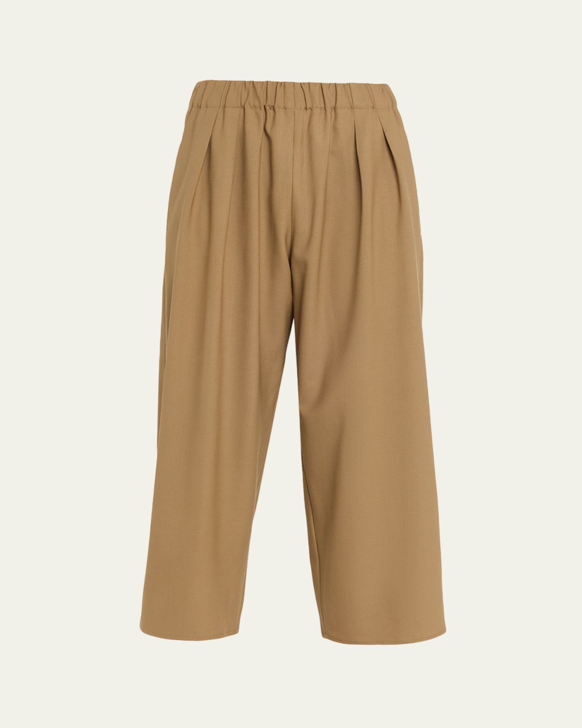 MARIA MCMANUS Pleated Wide-Leg Crop Pull-On Trousers