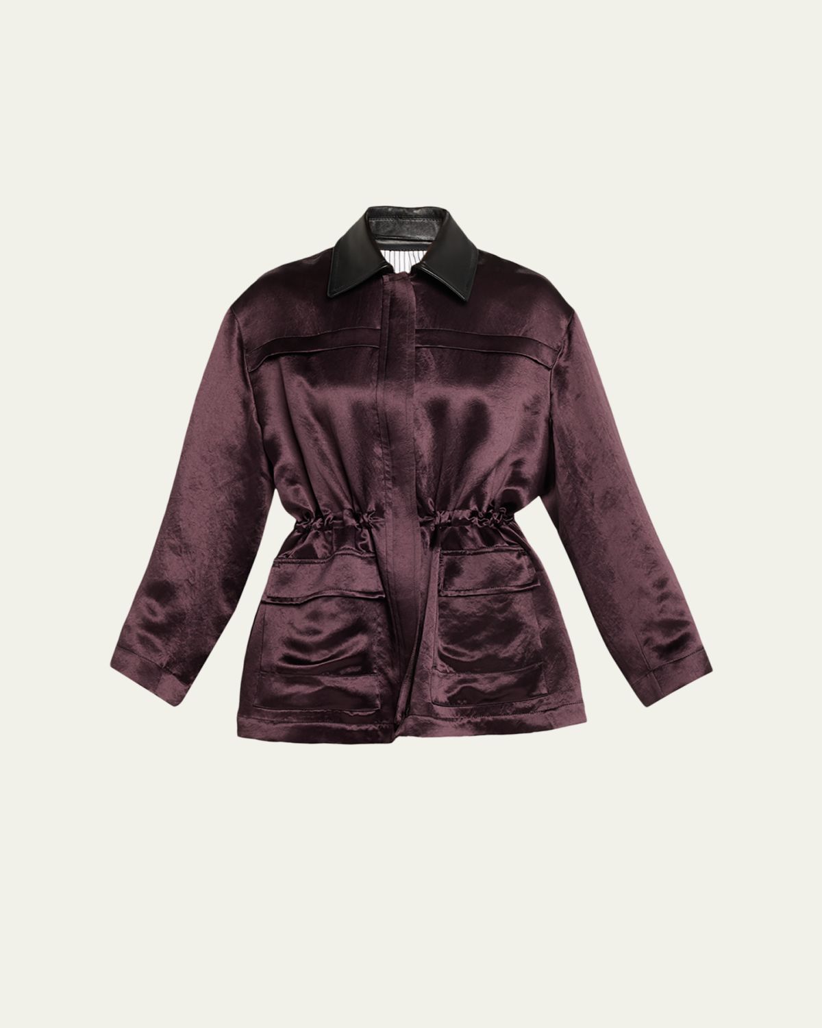 MARIA MCMANUS Drawstring Satin Parka Jacket