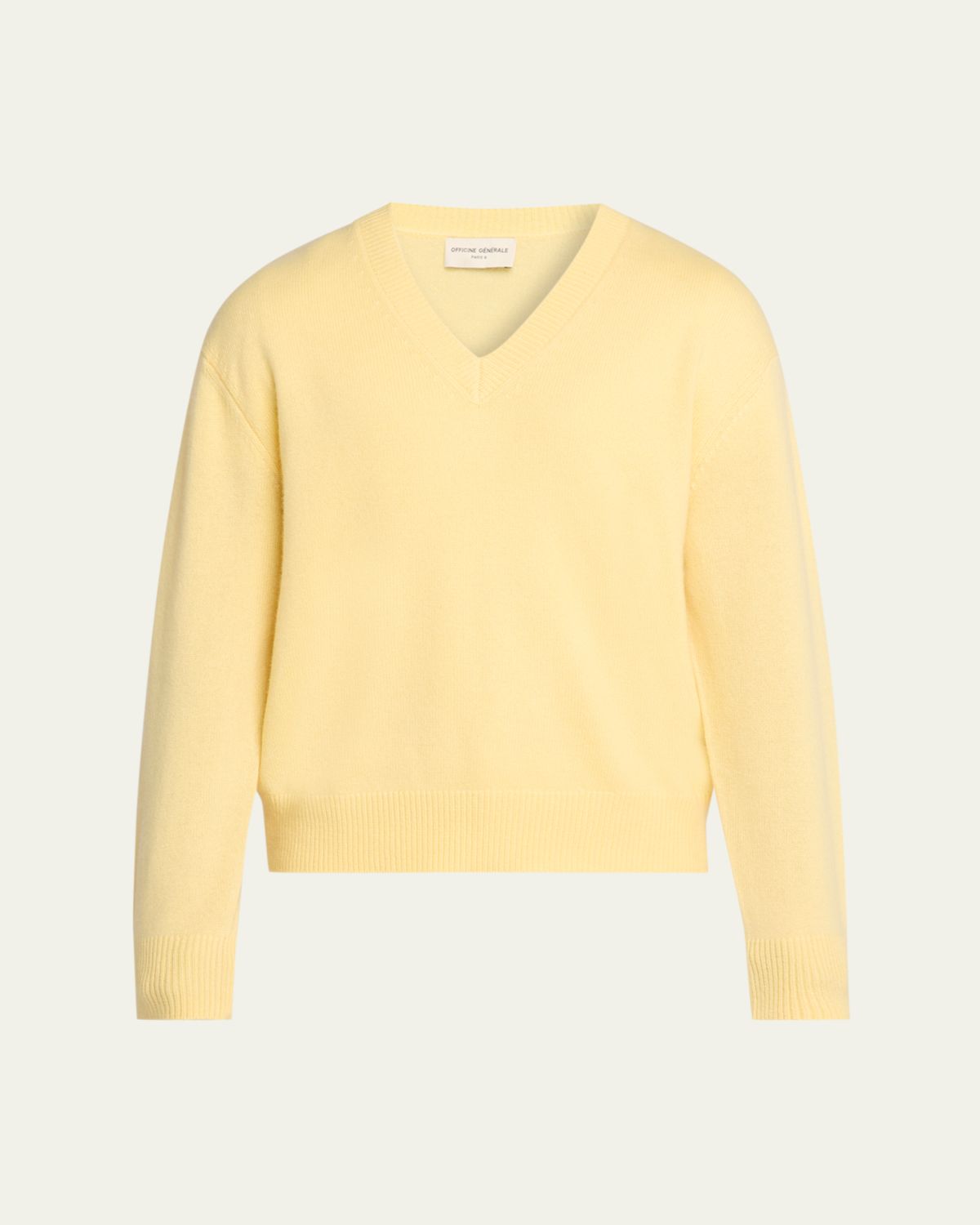 Officine Generale Men 's V-Neck Wool Sweater