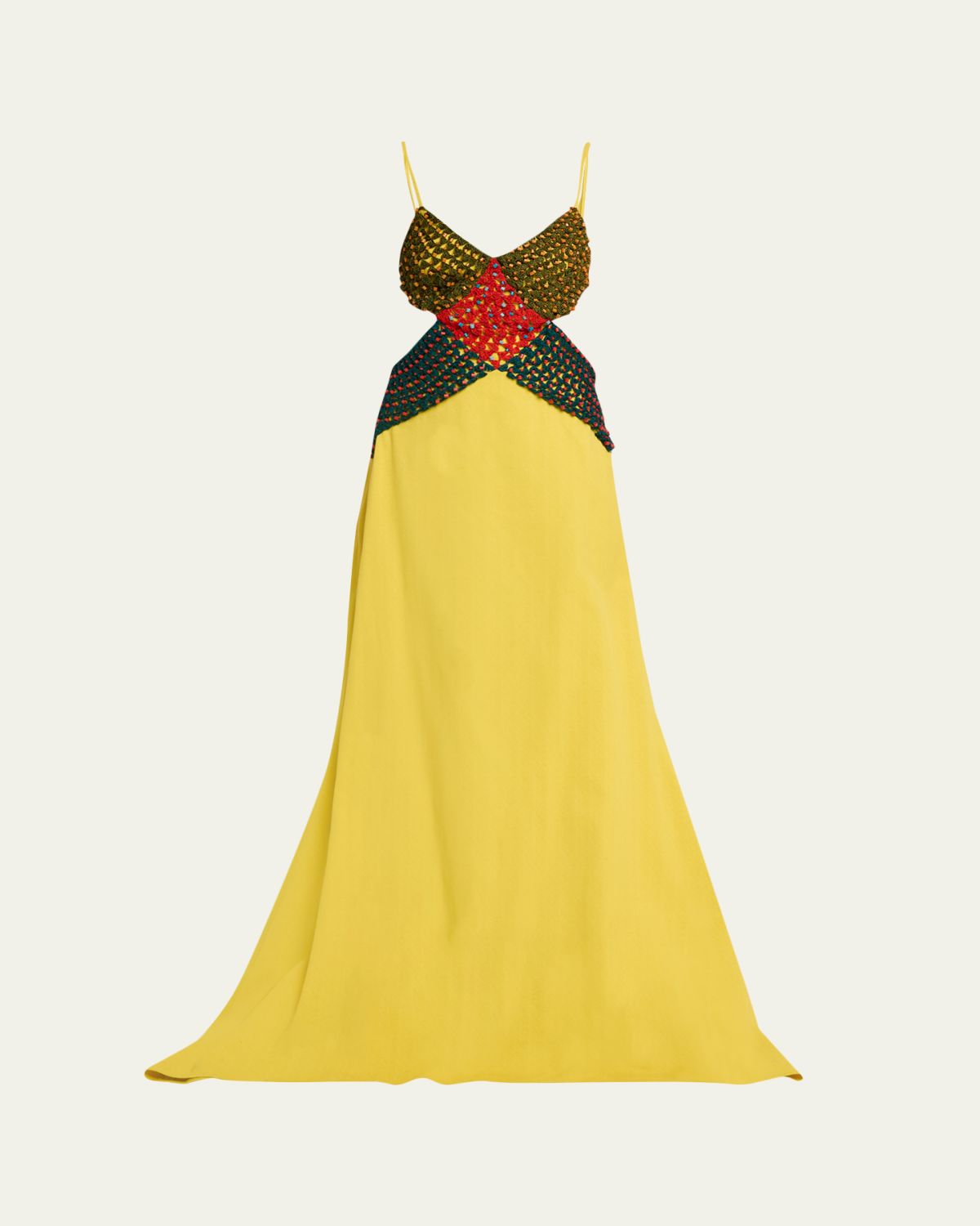Rosie Assoulin Crochet Crossing Cutout Maxi Dress